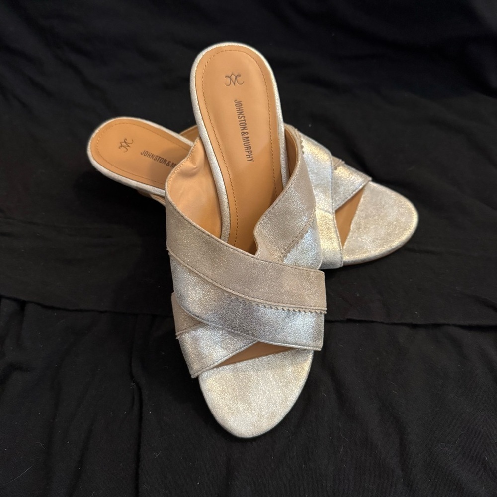 EUC Johnston & Murphy Marlena Cross Band Slide Sandal